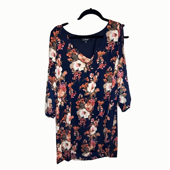 Lulus Mini Long Sleeve Floral Dress with open Sleeves Size Small - Picture 1 of 9